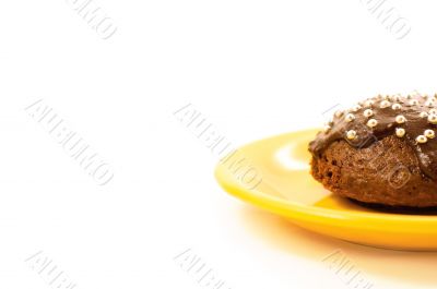 cake on yellow plate