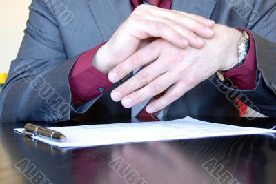 Businessman  hands explaining