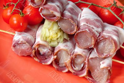 raw rolled meat