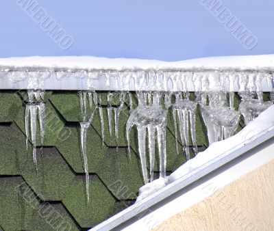 Icicles on roof