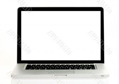 laptop computer with pure white screen