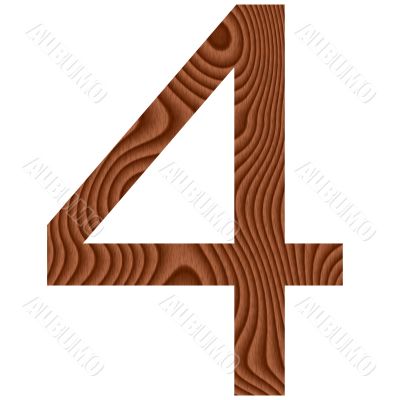 Wooden Number 4
