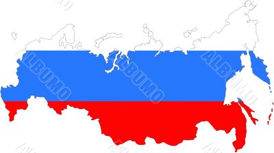 The contour of the Russian Federation