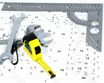 	The metal ruler and wiring diagram.