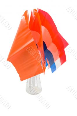 vase with dutch and orange flags in it for dutch holiday