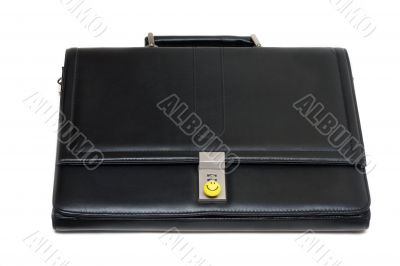 Black stylish leather briefcase