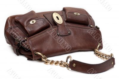 Beautiful brown leather feminine bag