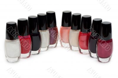Group of nail polishes