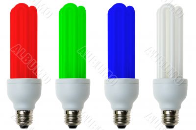 RGB fluorescent light bulbs