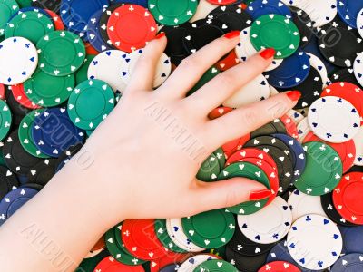 hand at the chips hand at the chips