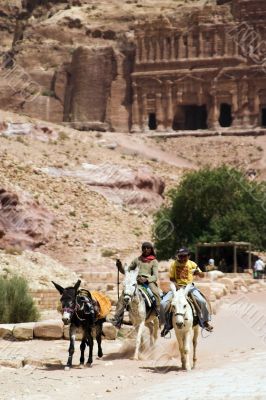 Petra ruins and mountains in Jordan