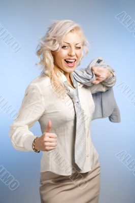 woman with approve sign