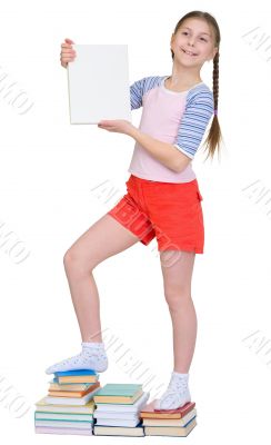 Girl on a pedestal from books Girl on a pedestal from books