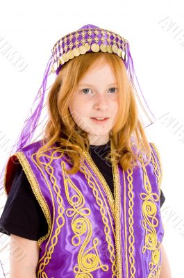 portrait of a young girl dressed up in an arabian suit