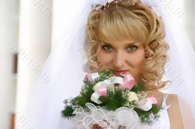 Bride with bouquet