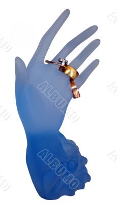 blue arm with rings