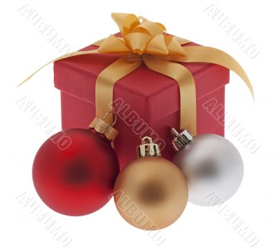 Christmas present with Christmas tree ball