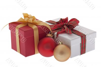 Christmas present with Christmas tree ball