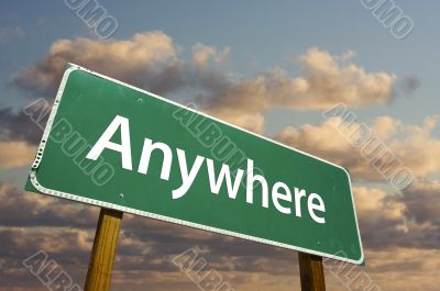 Anywhere Green Road Sign Anywhere Green Road Sign