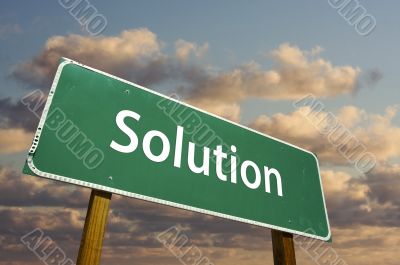 Solution Green Road Sign