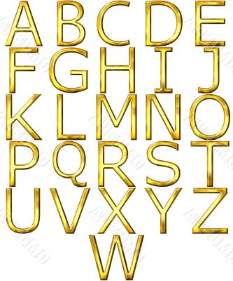3D Golden Alphabet