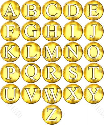 3D Golden Framed Alphabet