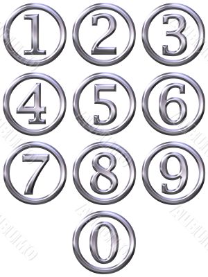 3D Silver Framed Numbers