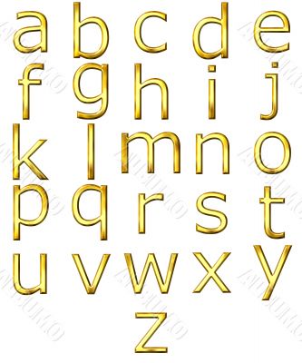 3D Golden Alphabet