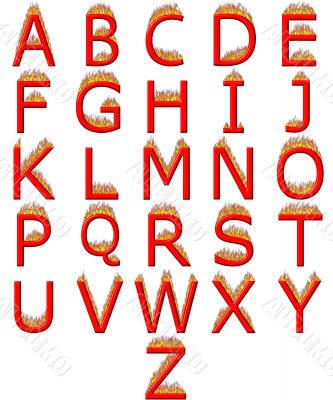 3D Alphabet on Fire
