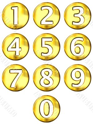 3D Golden Framed Numbers