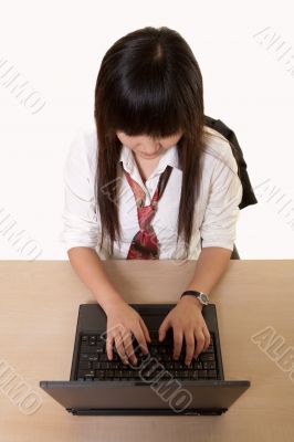 Typing on computer Typing on computer