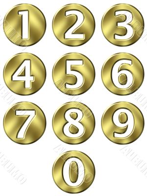 3D Golden Framed Numbers