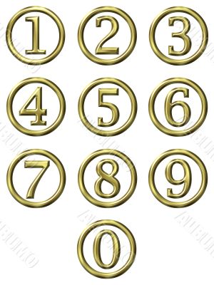 3D Golden Framed Numbers