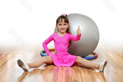 girl  fitness-ball pink sport