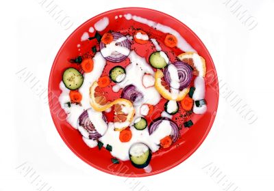 Healthy food plate pizza