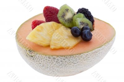 Net melon halved stuffedly fruits Net melon halved stuffedly fruits