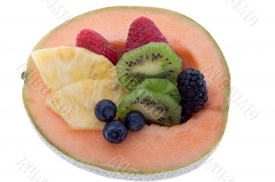 Net melon halved stuffedly fruits Net melon halved stuffedly fruits