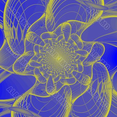 Abstract gold &amp; blue fractal background