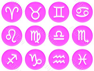 3D Pink Framed Zodiac Signs