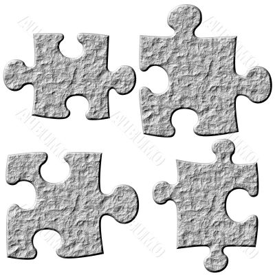 3D Stone Puzzle Pieces