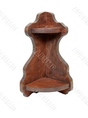 Wooden corner shelf