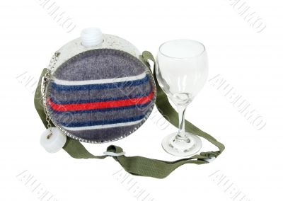 Canteen and wine glass