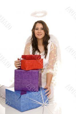 angel with present angel with present