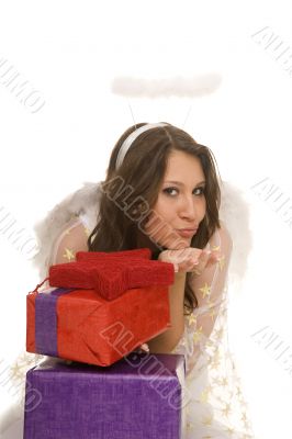 angel with present angel with present