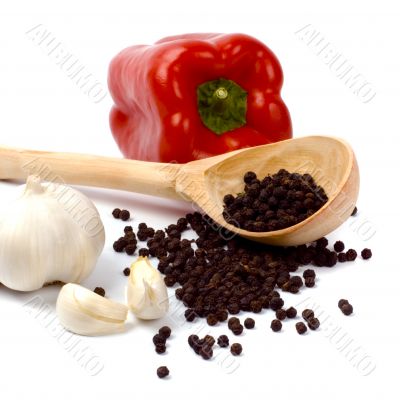 red paprika, garlic and black pepper red paprika, garlic and black pepper