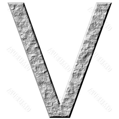 3D Stone Letter V 3D Stone Letter V