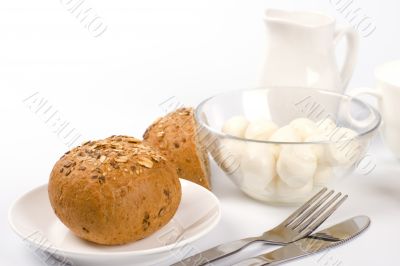 bread, milk and mozzarella bread, milk and mozzarella