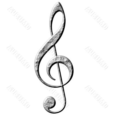 3D Stone Treble Clef