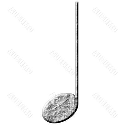 3D Stone Quarter Note