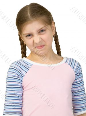 Wrinkled girl in a T-shirt